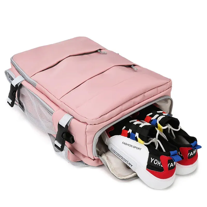 Pink Women's Travel Backpack with Anti-Theft Features
