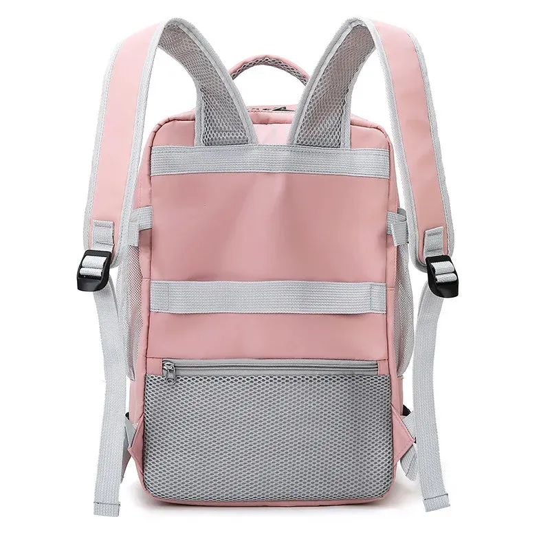 Pink Women's Travel Backpack with Anti-Theft Features