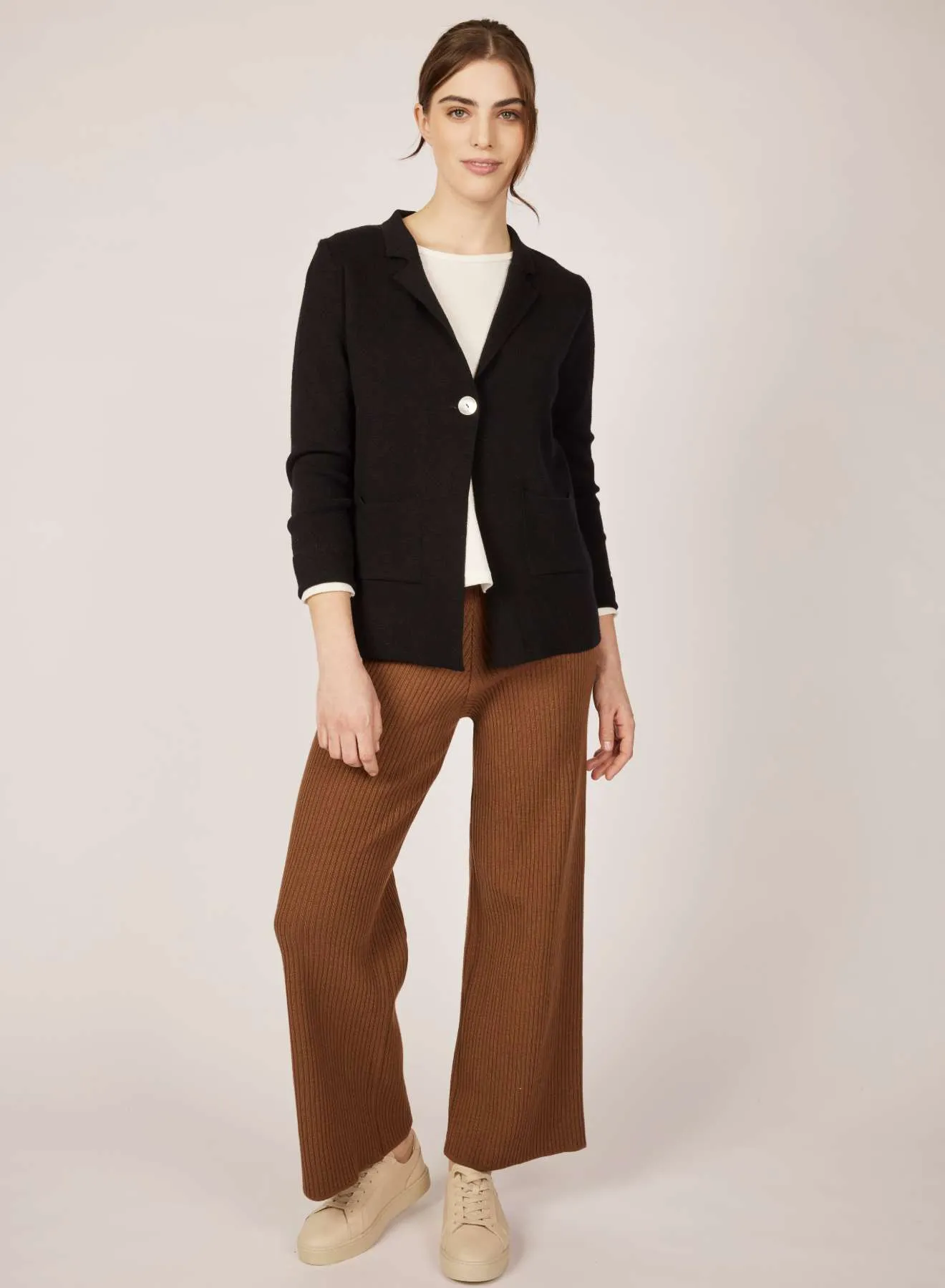 Pistache Fine Knit Boyfriend Blazer