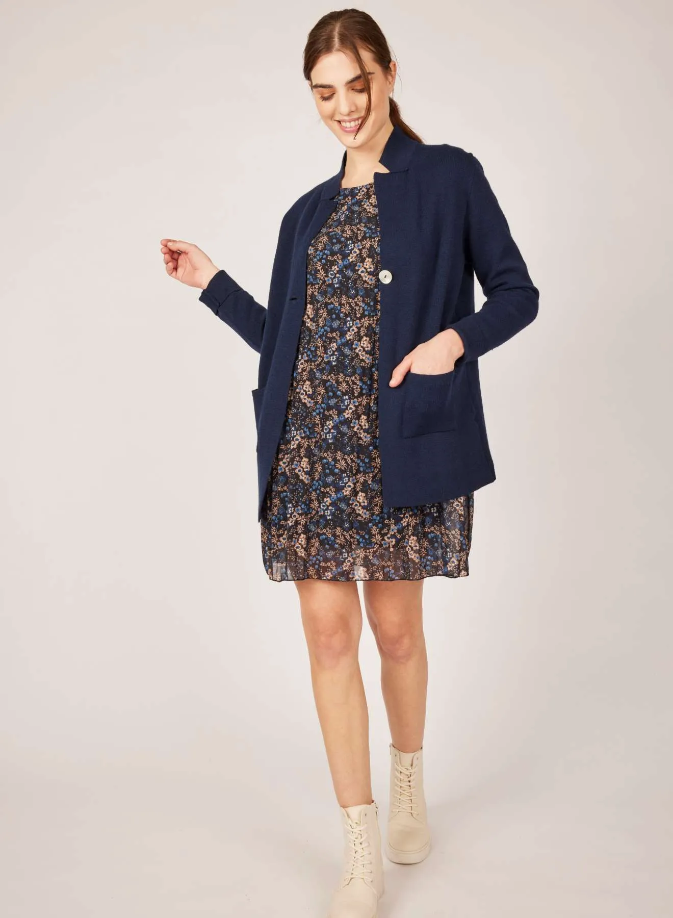 Pistache Fine Knit Boyfriend Blazer