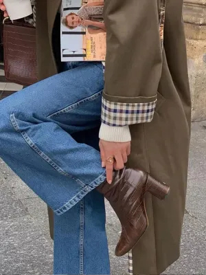 Plaid Luxe™ | Women's Single Breasted Long Trenchcoat | Stylish Plaid Pattern, Lightweight Fabric & Timeless Design