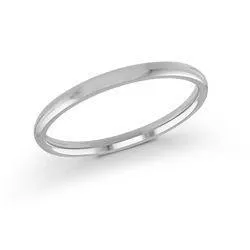 Platinum 2mm high polish rounded dome light comfort fit wedding band