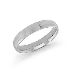 Platinum 4mm high polish rounded dome light comfort fit wedding band
