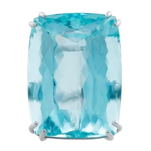 Platinum Impressive Aquamarine and Diamond Ring GIA Certified 132.62cts