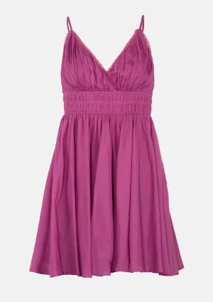 Plunging Neckline Flowy Hem Mini Dress