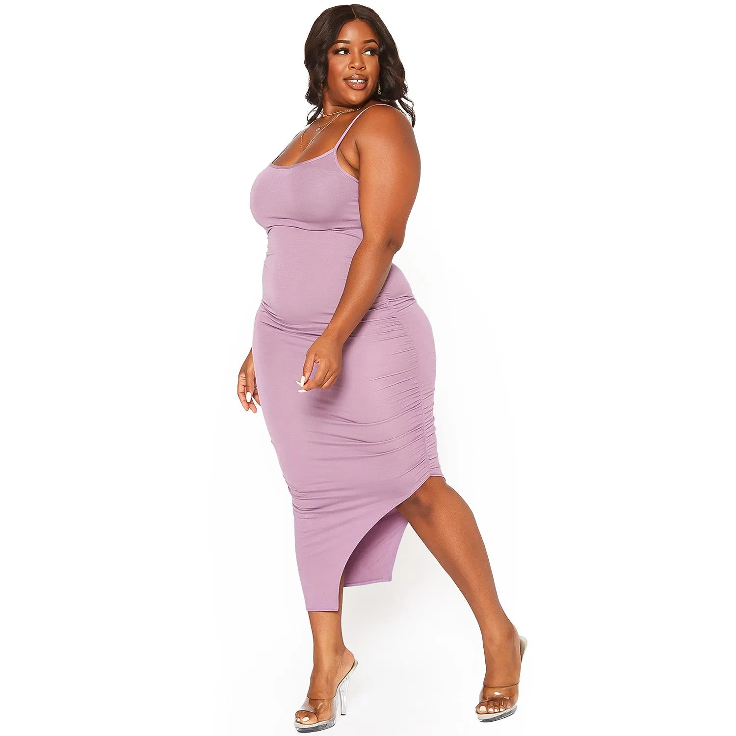 Plus Size Women's Spaghetti Strap Long Dress