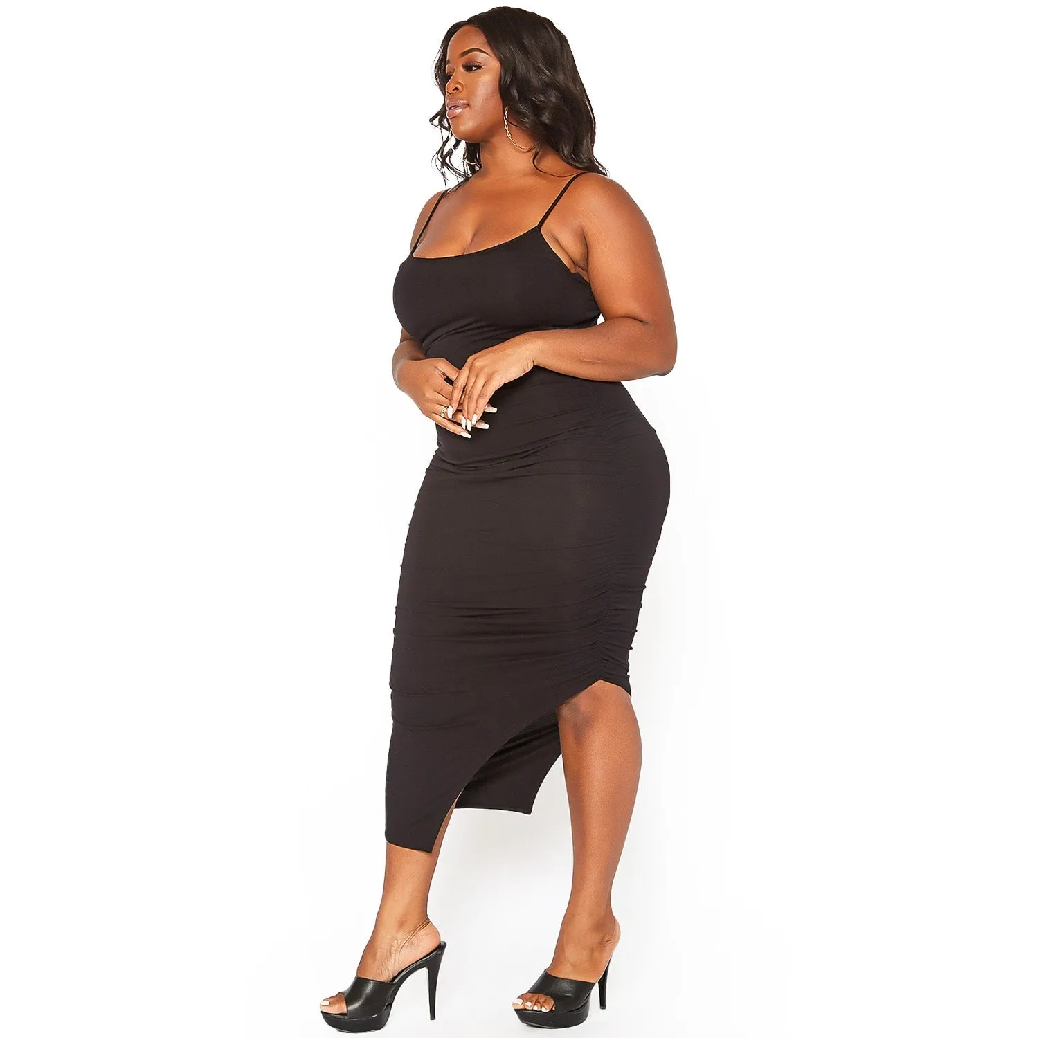Plus Size Women's Spaghetti Strap Long Dress