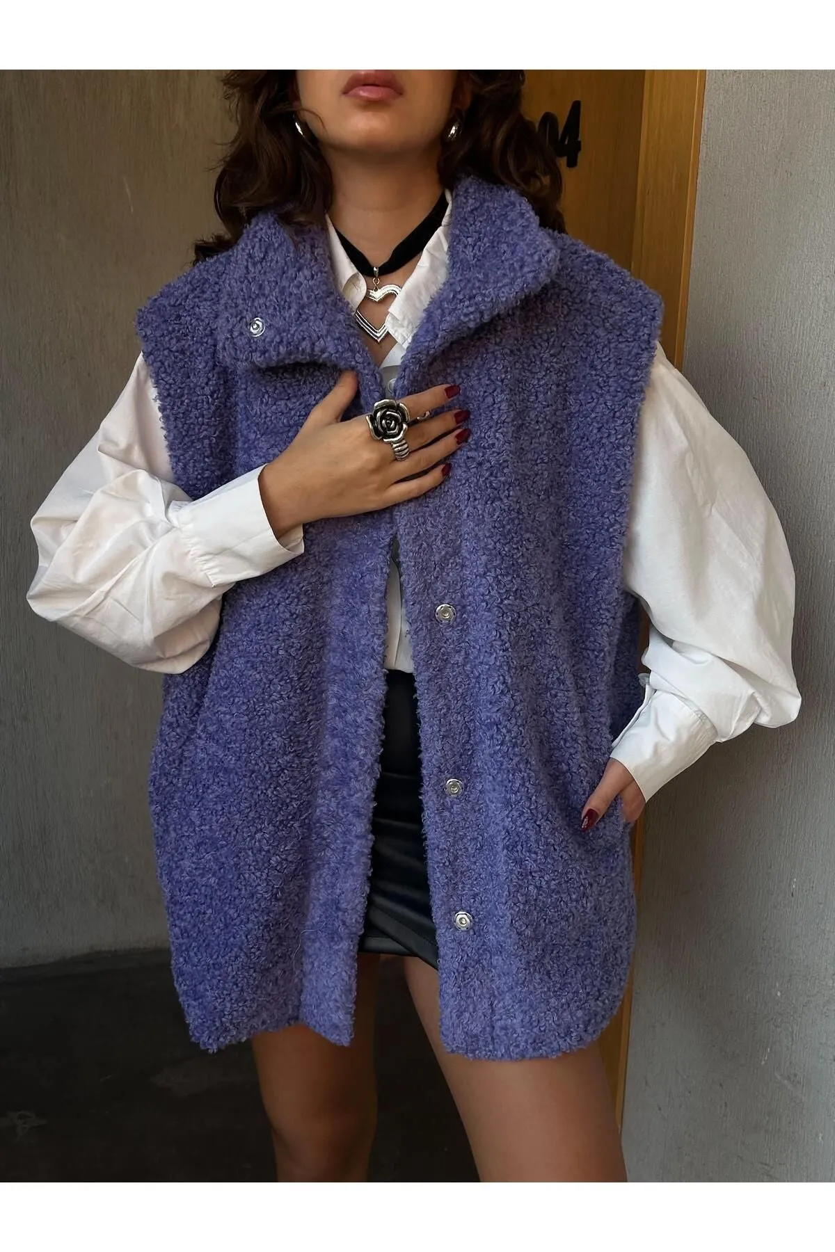 Plush Lined Snap Vest