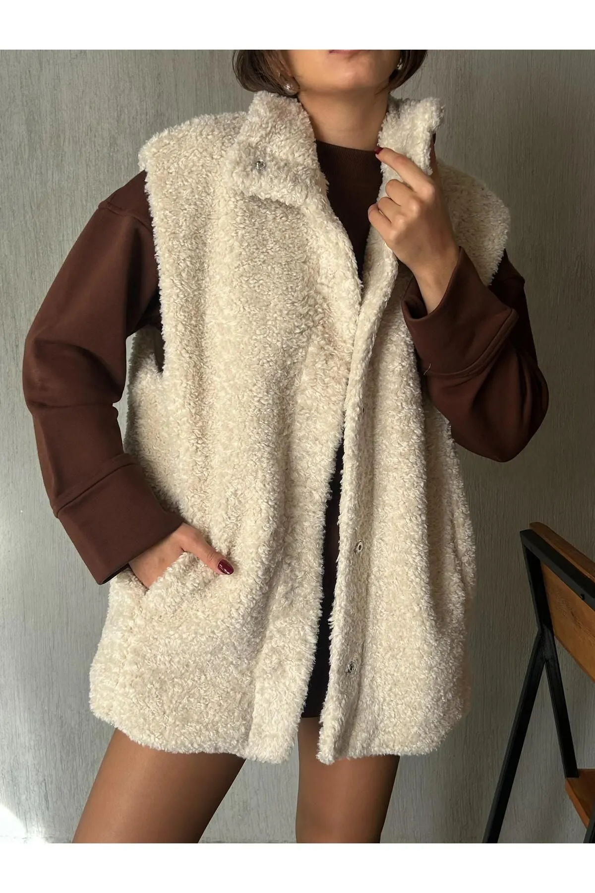 Plush Lined Snap Vest