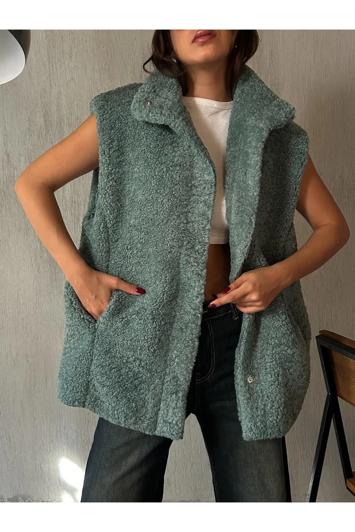 Plush Lined Snap Vest
