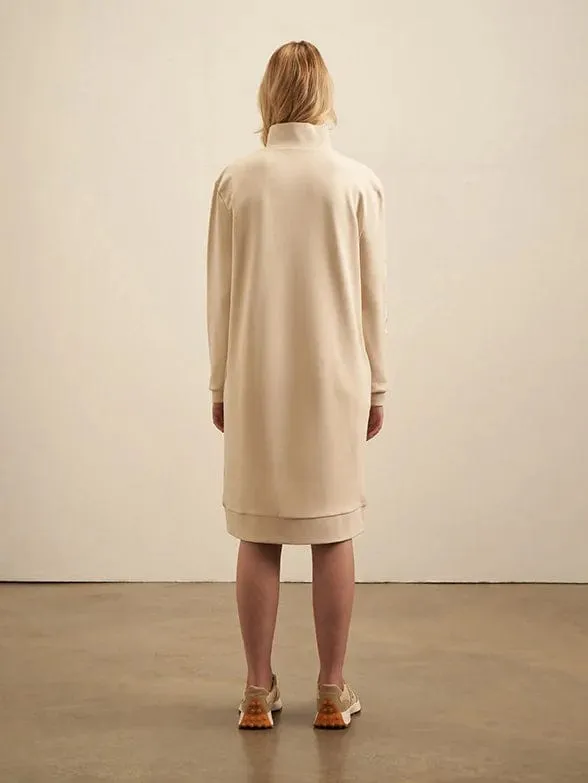 Polo Ladies Long Sleeve Sweat Dress Stone