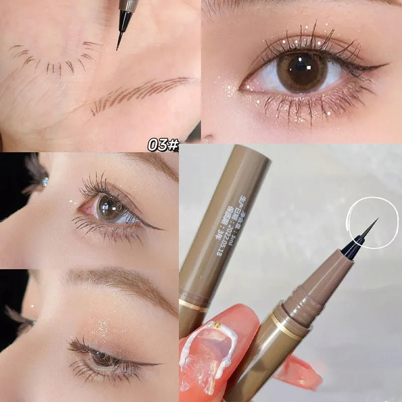 Precision Defined: Ultra-Thin Waterproof Liquid Eyeliner for Korean Makeup and Women's Quick Look