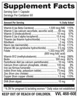 Prenatal Multi Once Daily Caps, 60 vcap (item 468)