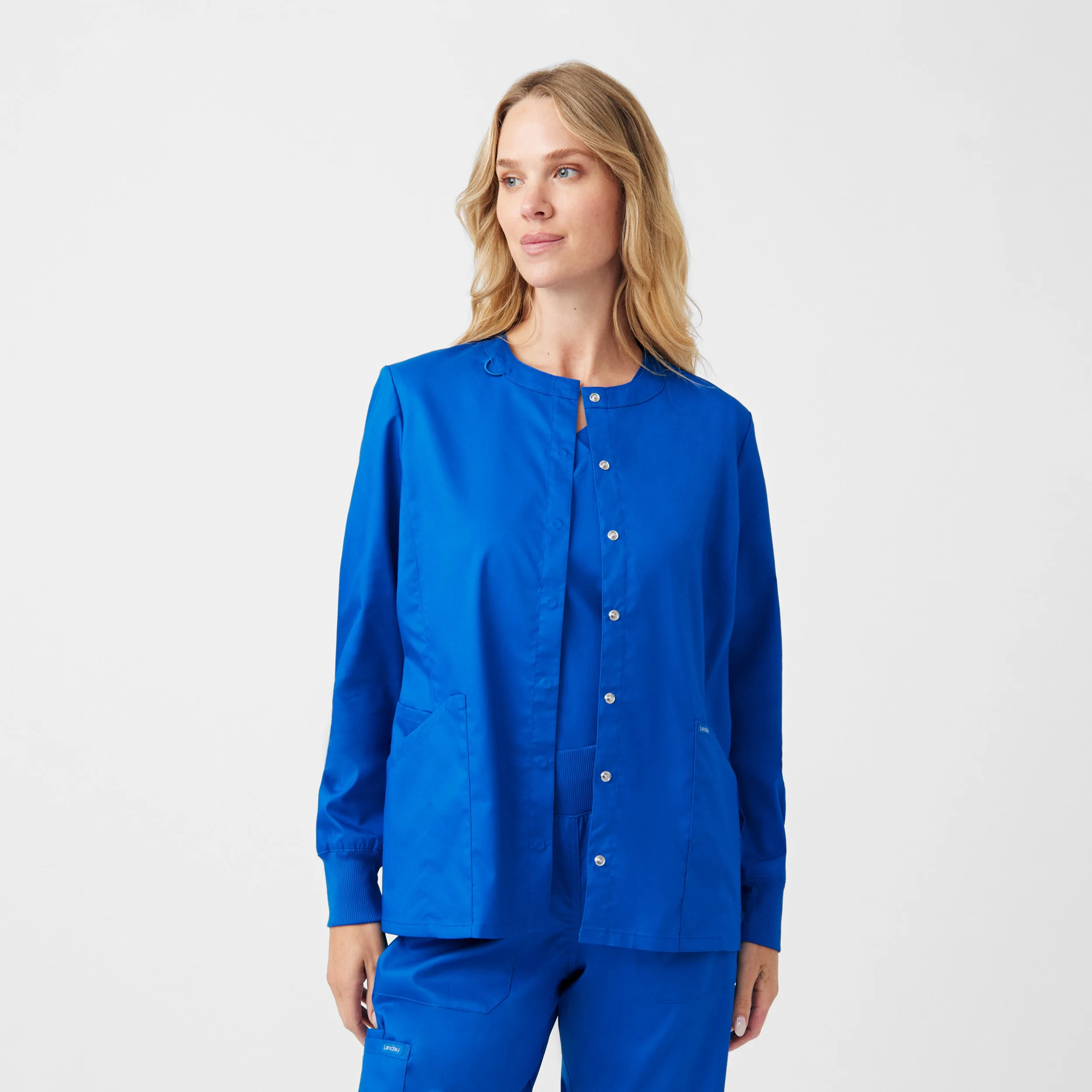 ProFlex LJ706 Women's 3 Pocket Scrub Jacket Royal