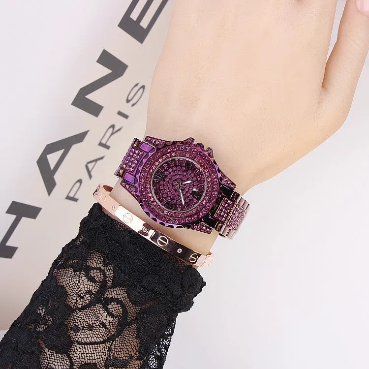 Purple full Of Czech Diamond Women's Watch