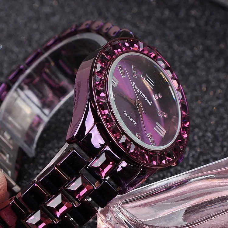 Purple Numberal Scale Women's Watch