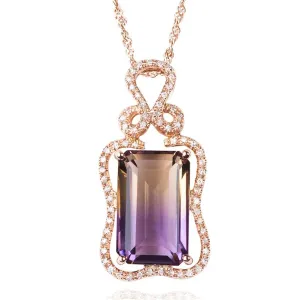 Purple Ombré Crystal & Cubic Zirconia Botany Pendant Necklace