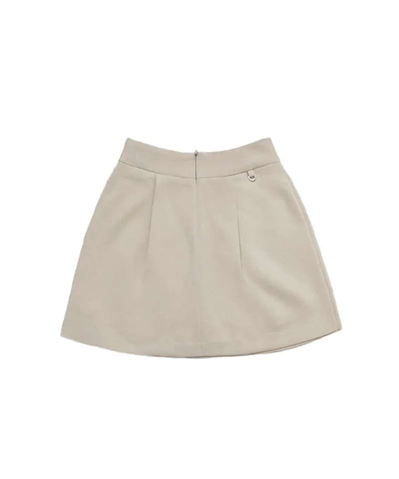 Q.C PLAY: Pintuck Pocket A-Line Balloon Skirt [Inner Pants Built-in] - 2colors