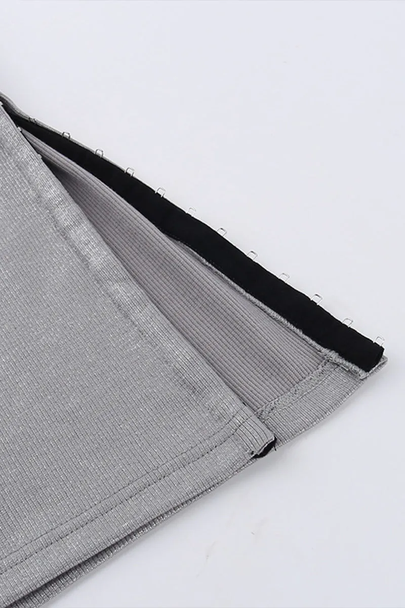 QR3174 Metallic Midi Skirt
