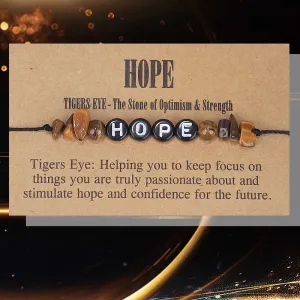 Quartz & Black 'Hope' Adjustable Bracelet