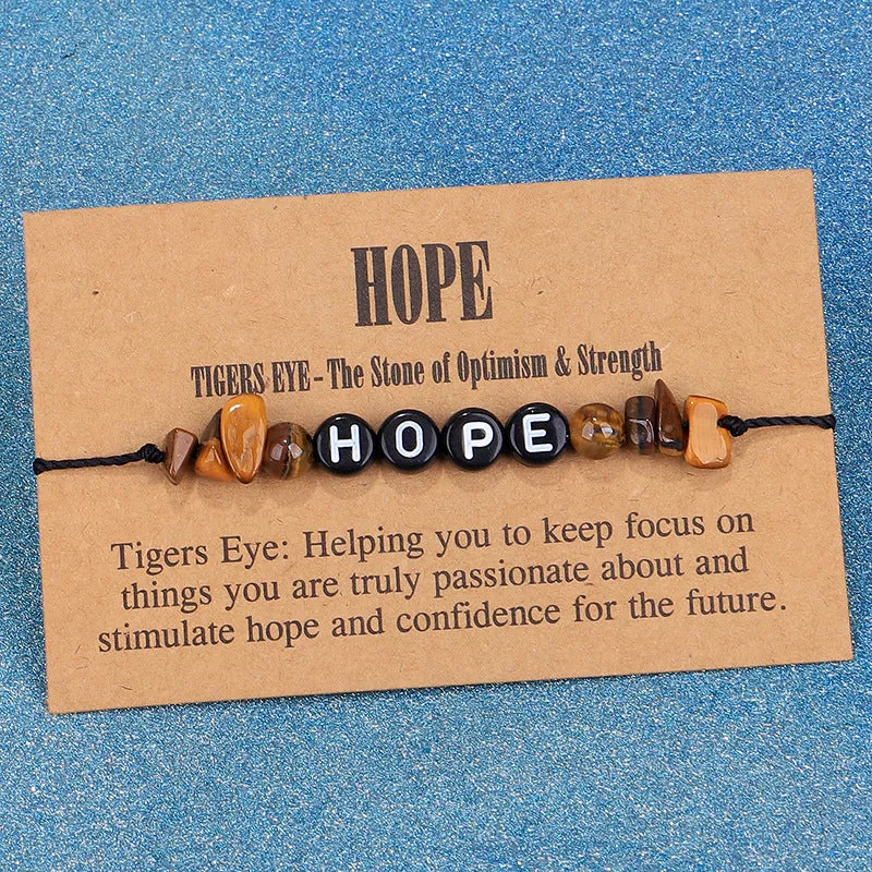 Quartz & Black 'Hope' Adjustable Bracelet
