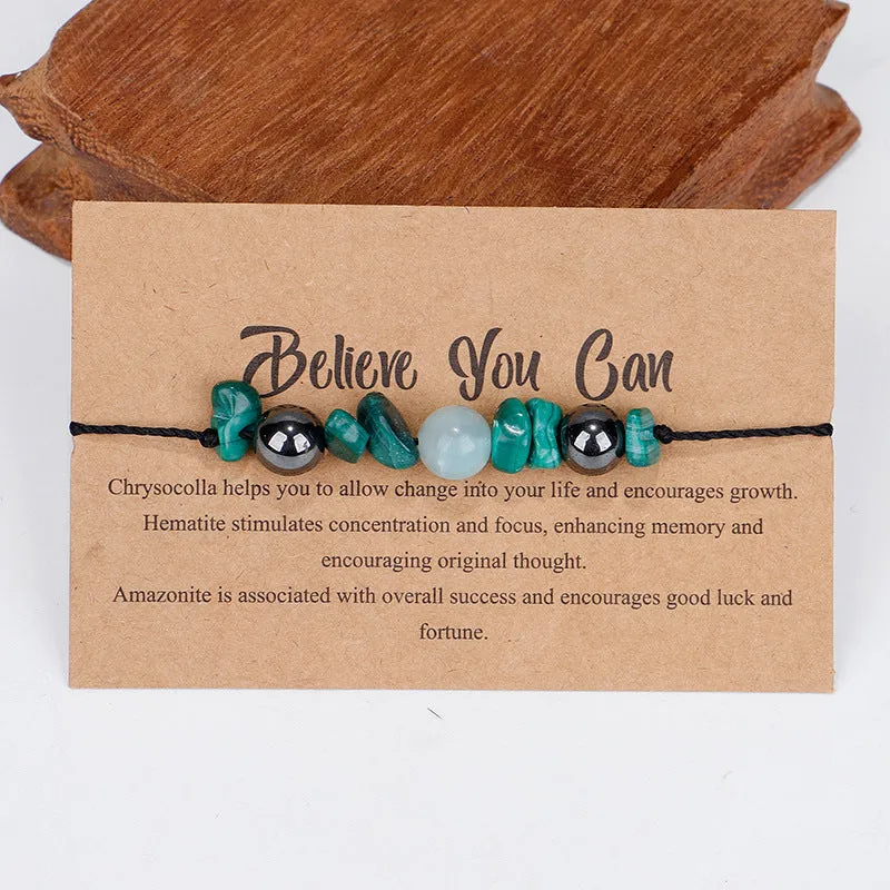 Quartz & Green 'Believe You Can' Adjustable Bracelet