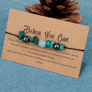 Quartz & Green 'Believe You Can' Adjustable Bracelet
