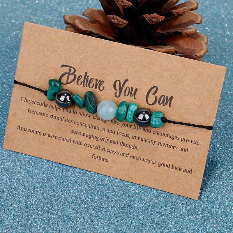 Quartz & Green 'Believe You Can' Adjustable Bracelet