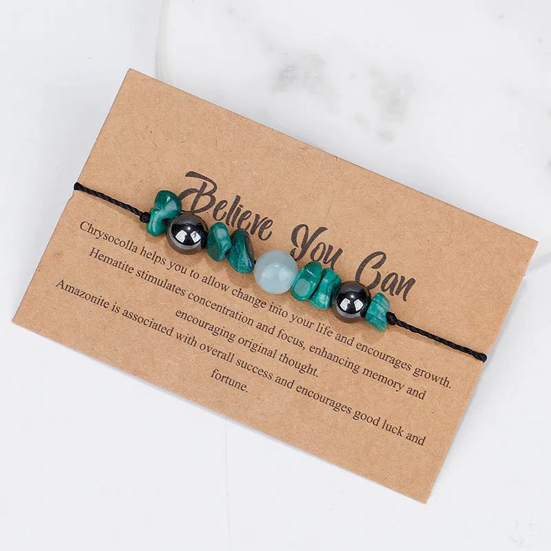 Quartz & Green 'Believe You Can' Adjustable Bracelet