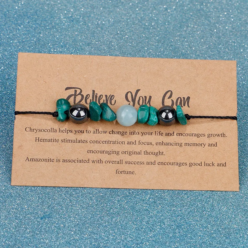 Quartz & Green 'Believe You Can' Adjustable Bracelet
