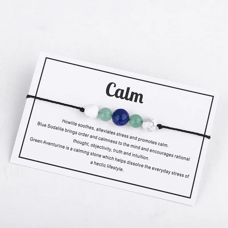 Quartz & Turquoise 'Calm' Adjustable Bracelet