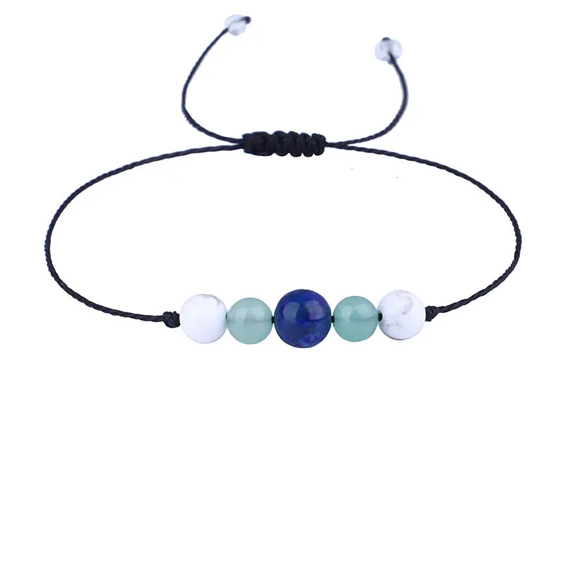 Quartz & Turquoise 'Calm' Adjustable Bracelet