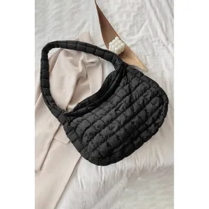 Quilted Zipper Large Shoulder Bag
