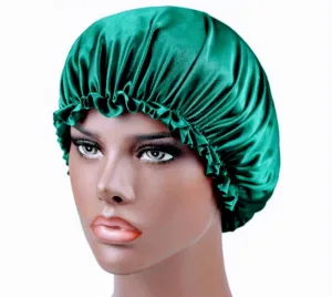"Shamrock" Elastic Satin Small Night Cap Bonnet