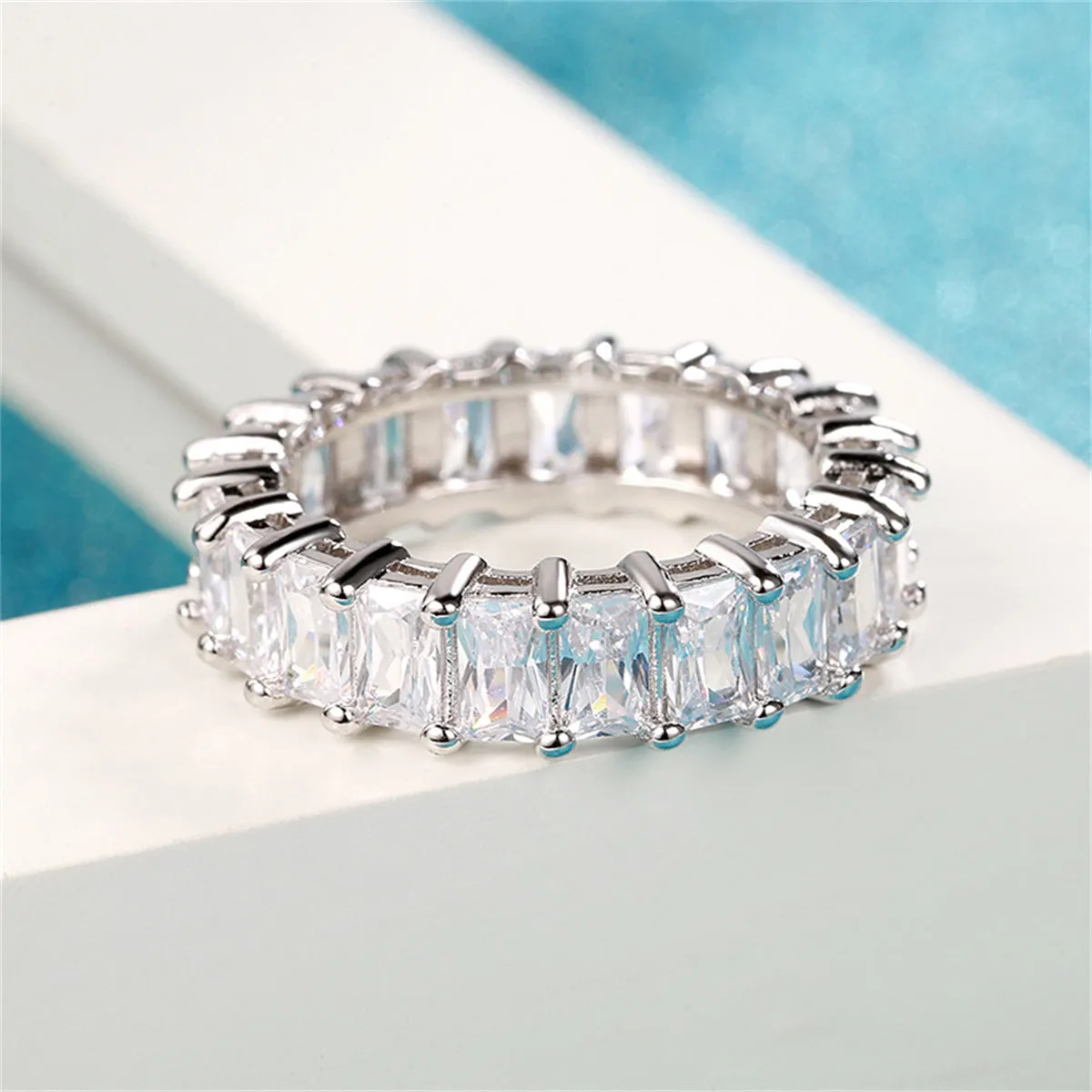 Radiant Crystal & Silver-Plated Band