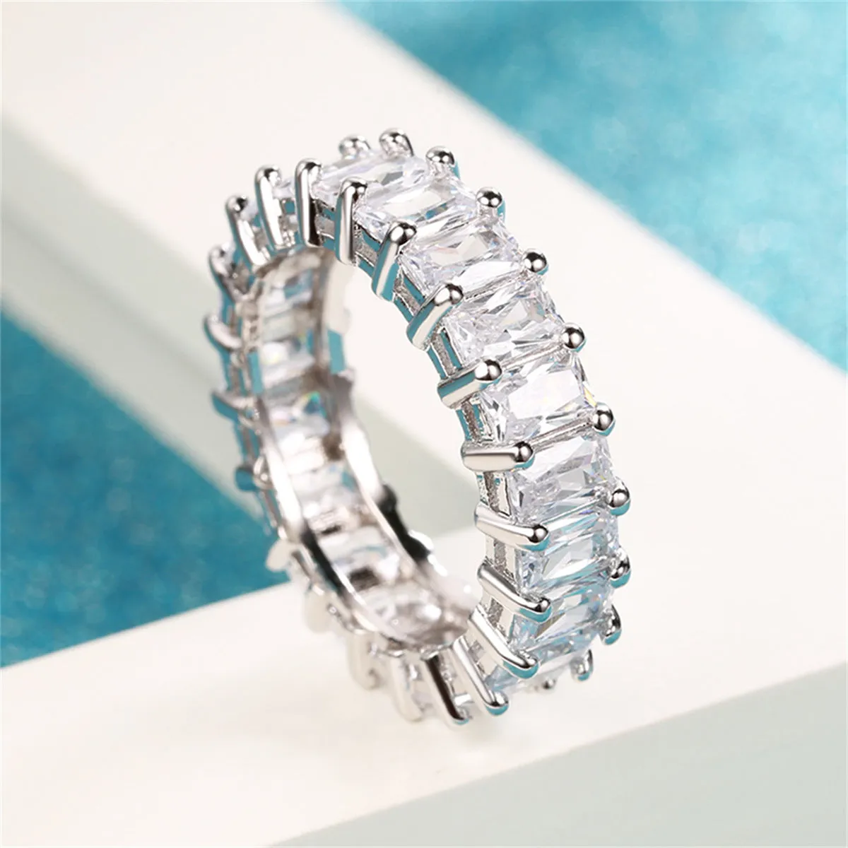 Radiant Crystal & Silver-Plated Band