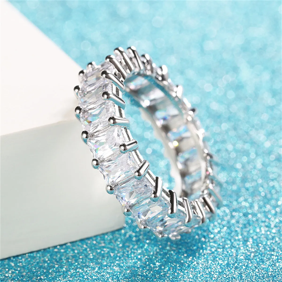 Radiant Crystal & Silver-Plated Band