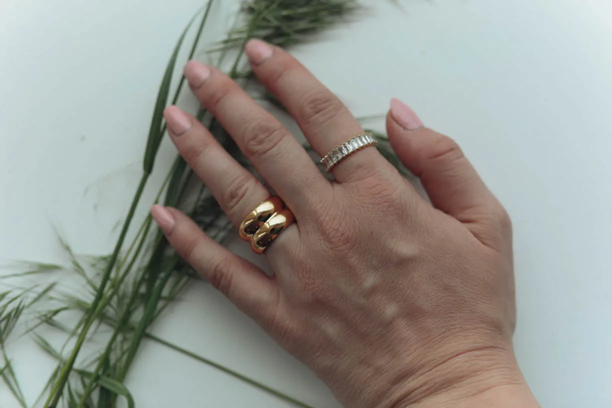RAE: Baguette Ring 18k Gold Plated Adjustable Ring