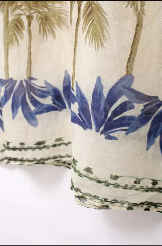 Ramie Printed Long Dress