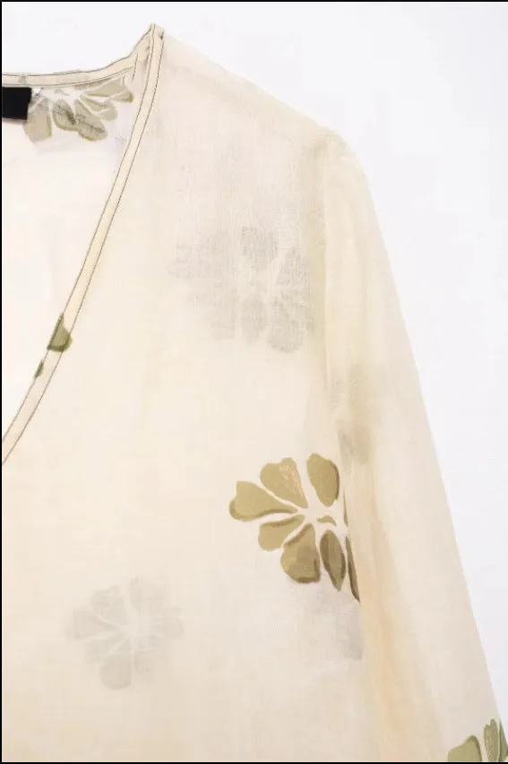 Ramie Printed Long Dress