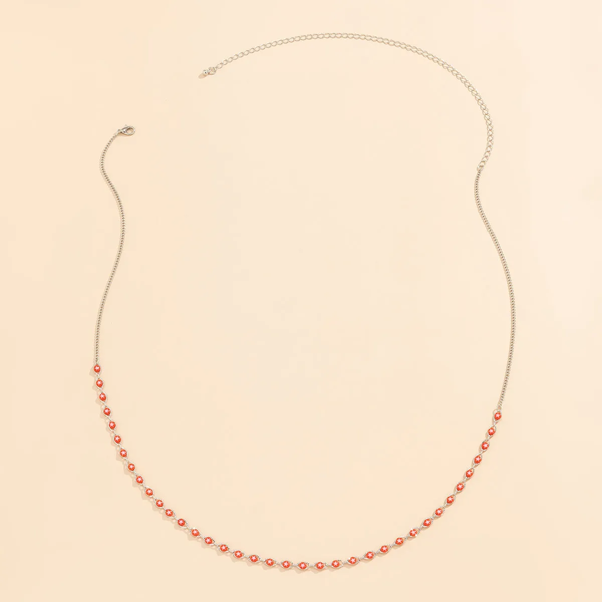 Red Acrylic & Silver-Plated Star Waist Chain