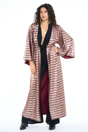 Red & Gold Metallic Wave Gemini Leisure Robe
