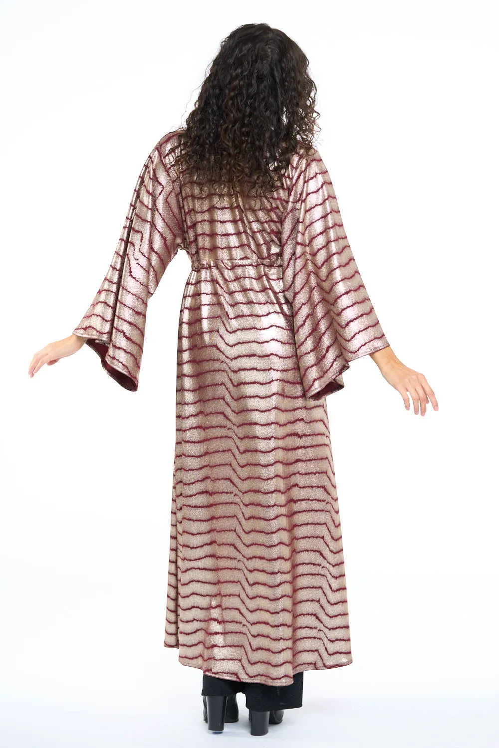 Red & Gold Metallic Wave Gemini Leisure Robe