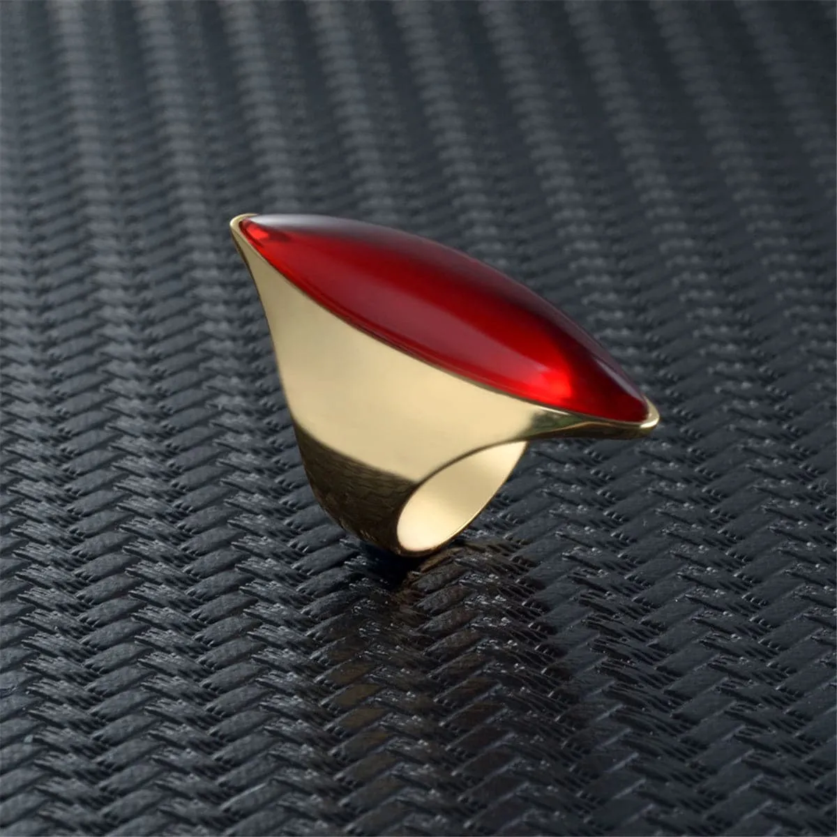 Red Crystal & 18K Rose Gold-Plated Marquise-Cut Ring