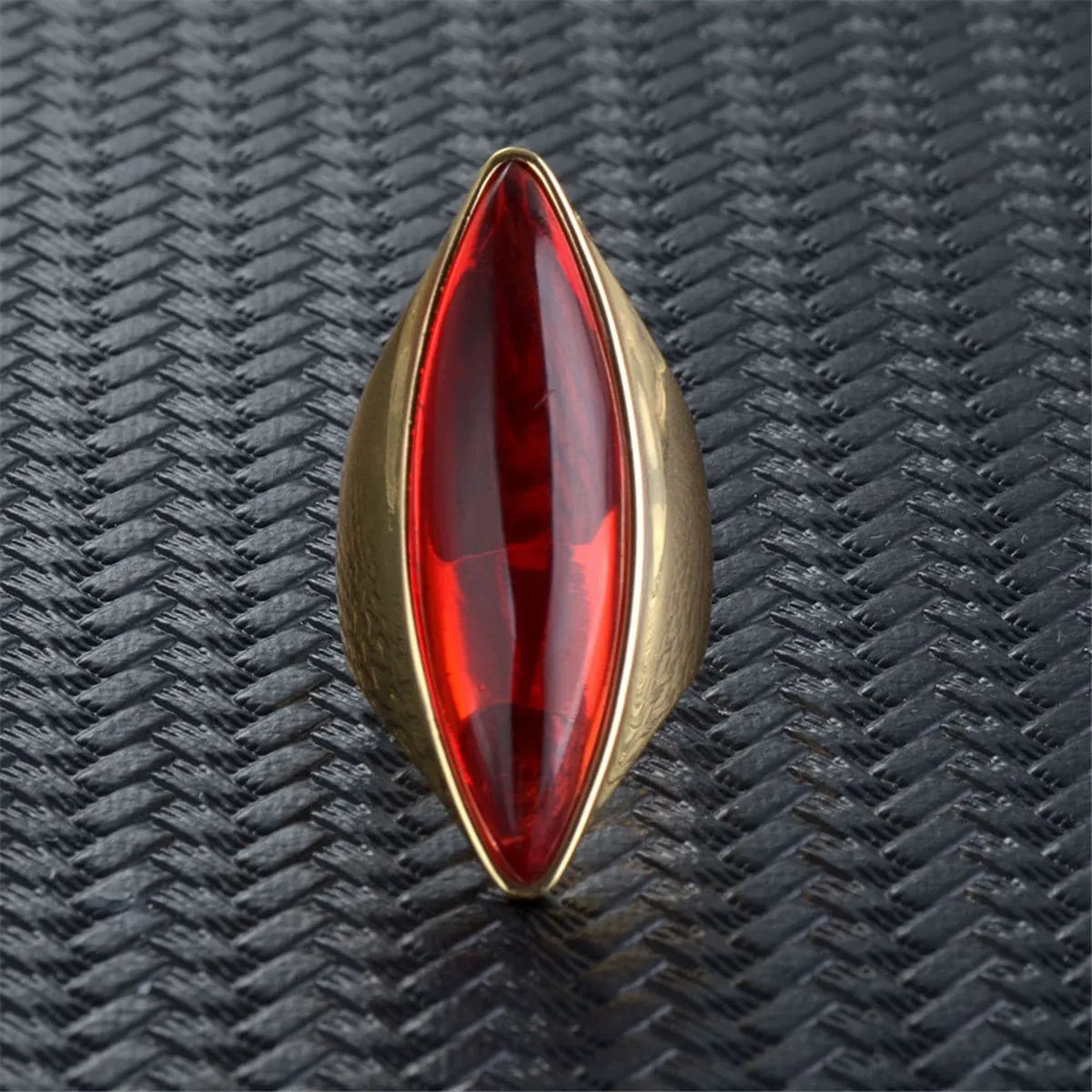 Red Crystal & 18K Rose Gold-Plated Marquise-Cut Ring