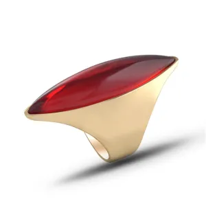 Red Crystal & 18K Rose Gold-Plated Marquise-Cut Ring