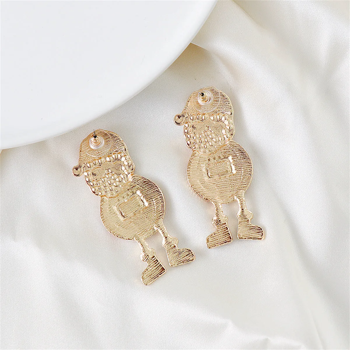 Red Enamel & Pearl 18K Gold-Plated Santa Drop Earrings