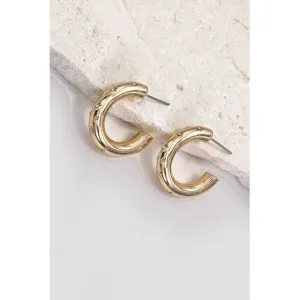 Rhinestone Studded Hoop Earrings