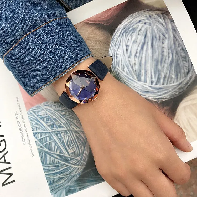 Rhombus-shaped Mirror Women's Watch