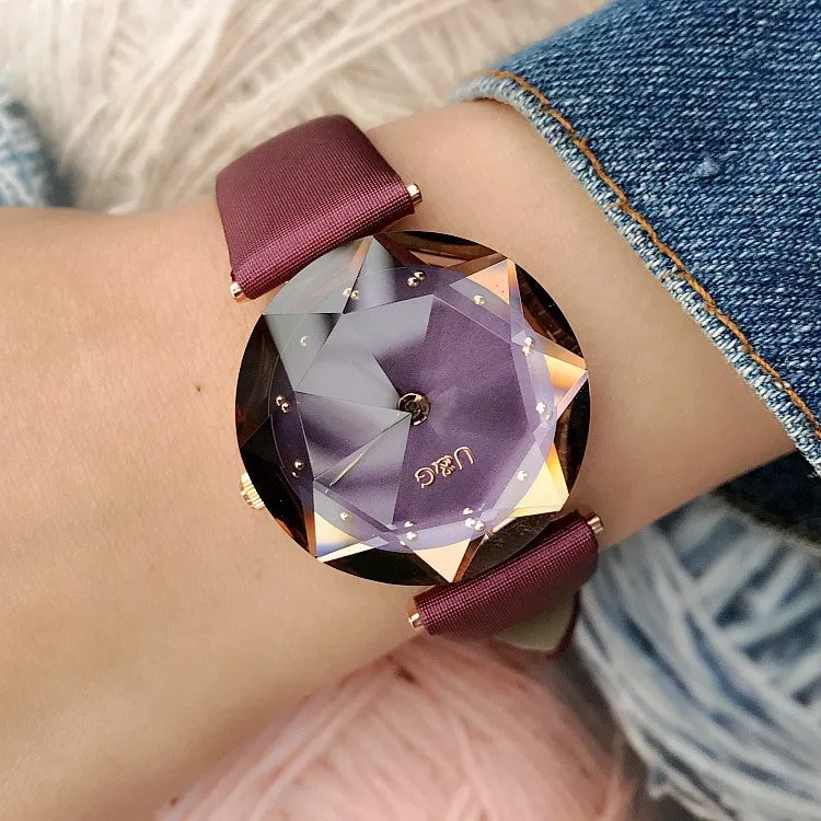 Rhombus-shaped Mirror Women's Watch